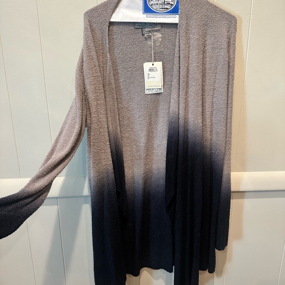 Barefoot Dreams Gray and Black Cardigan Sweater